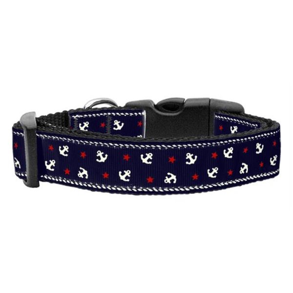 Unconditional Love Anchors Nylon Ribbon Collar Blue Medium UN915844